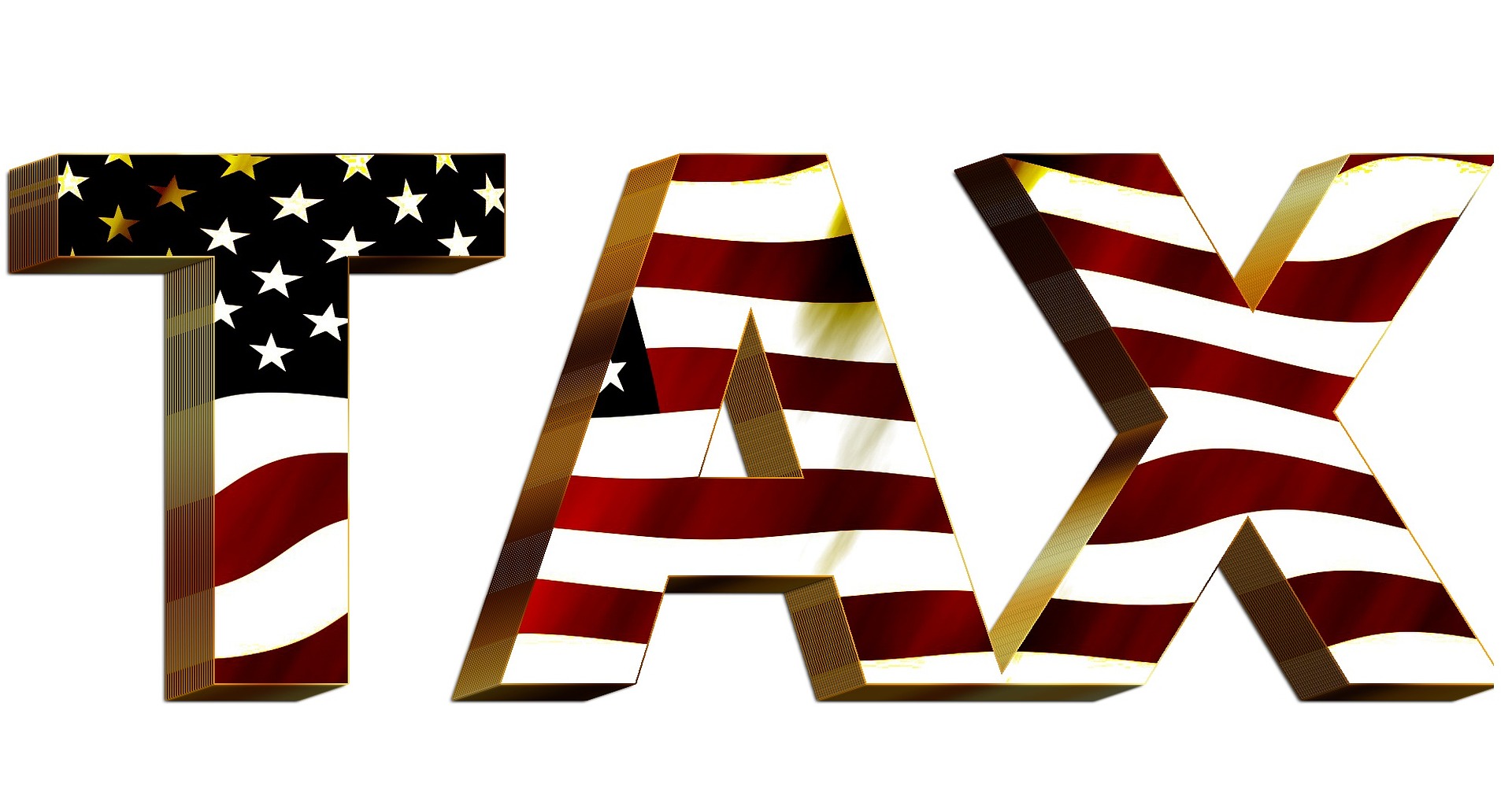 The word tax with the United States Flag image on the words on the Pro Tax & Accounting Business Tax Planning & Preparation page